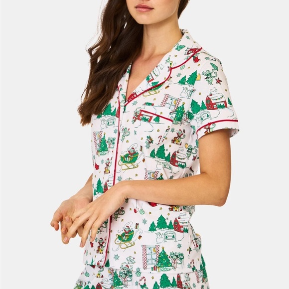 NEW! ROLLER RABBIT Snow Village 2025 Christmas Holiday Monkey Polo Pajamas - Picture 2 of 5